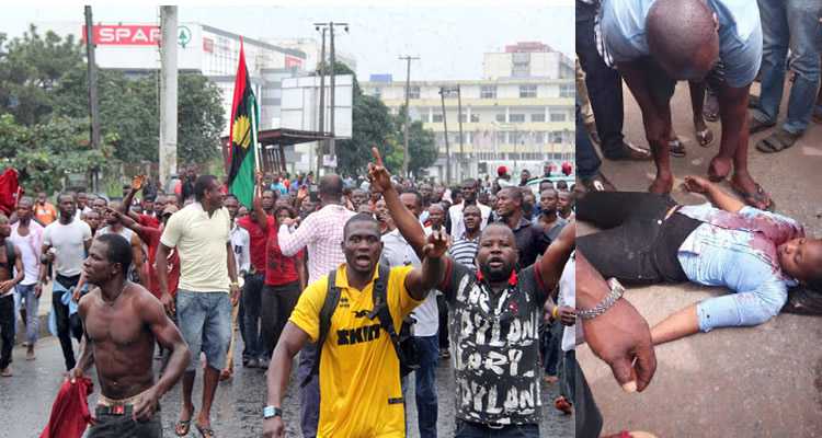 Biafrans Protests younglady killed