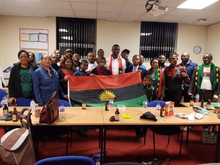 Some members of the Indigenous People of Biafra (IPOB) North West England