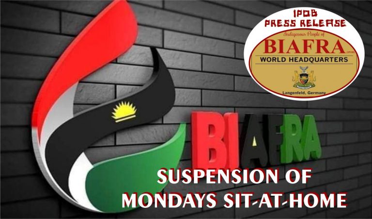 IPOB Ended Sit-At-Home As A Result Of Criminal-Hijack Sponsored By Nigeria Government To Blackmail ESN – IPOB Replies Nigerian Army