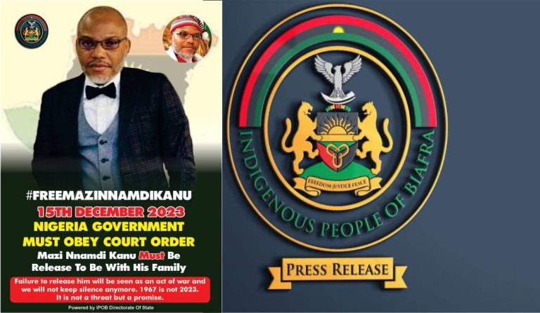 IPOB Reaffirms Its Stand On Appeal Court’s Discharged And Acquitted Verdict Of Mazi Nnamdi Kanu